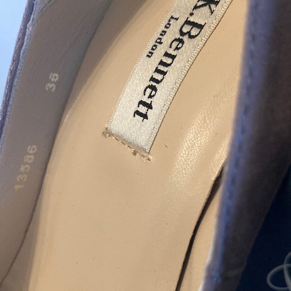 NEW gray suede black cap-toe two-tone LK Bennett Mara heels size 36 - Picture 9 of 10